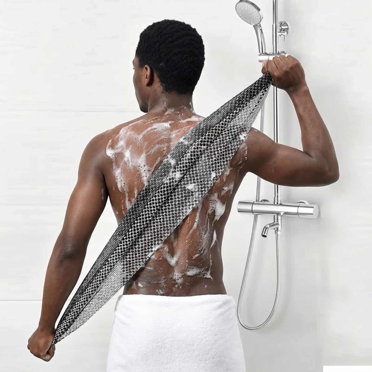Serviette de toilette exfoliante pour dos et corps